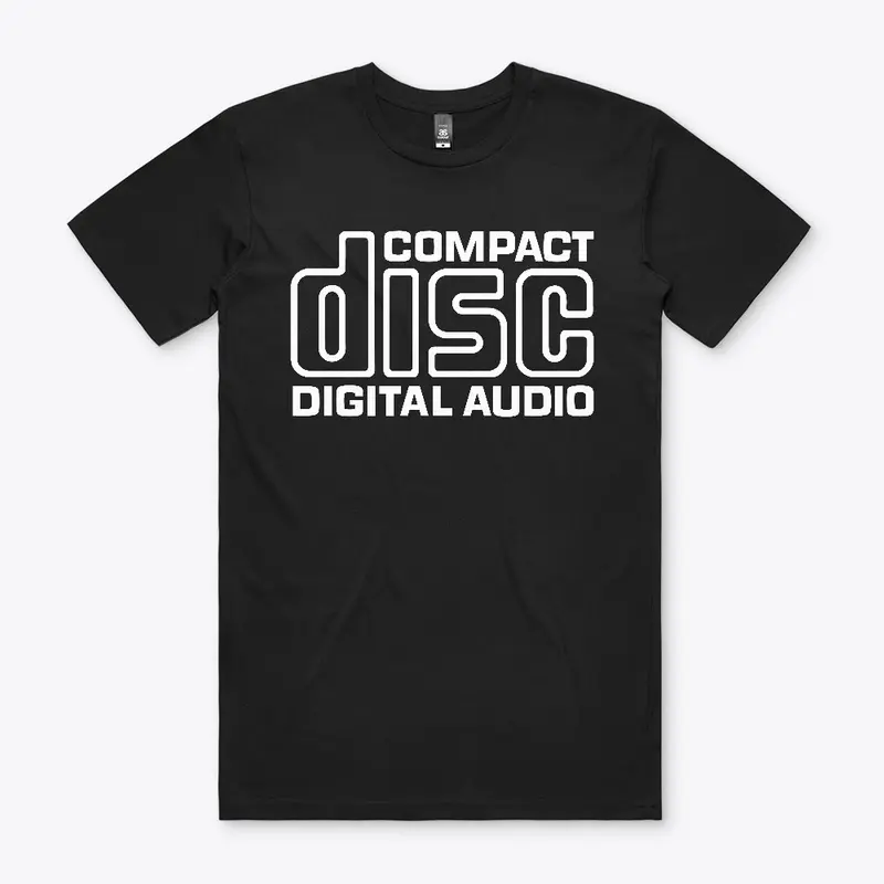 Compact Disc CD Shirt (White Logo)